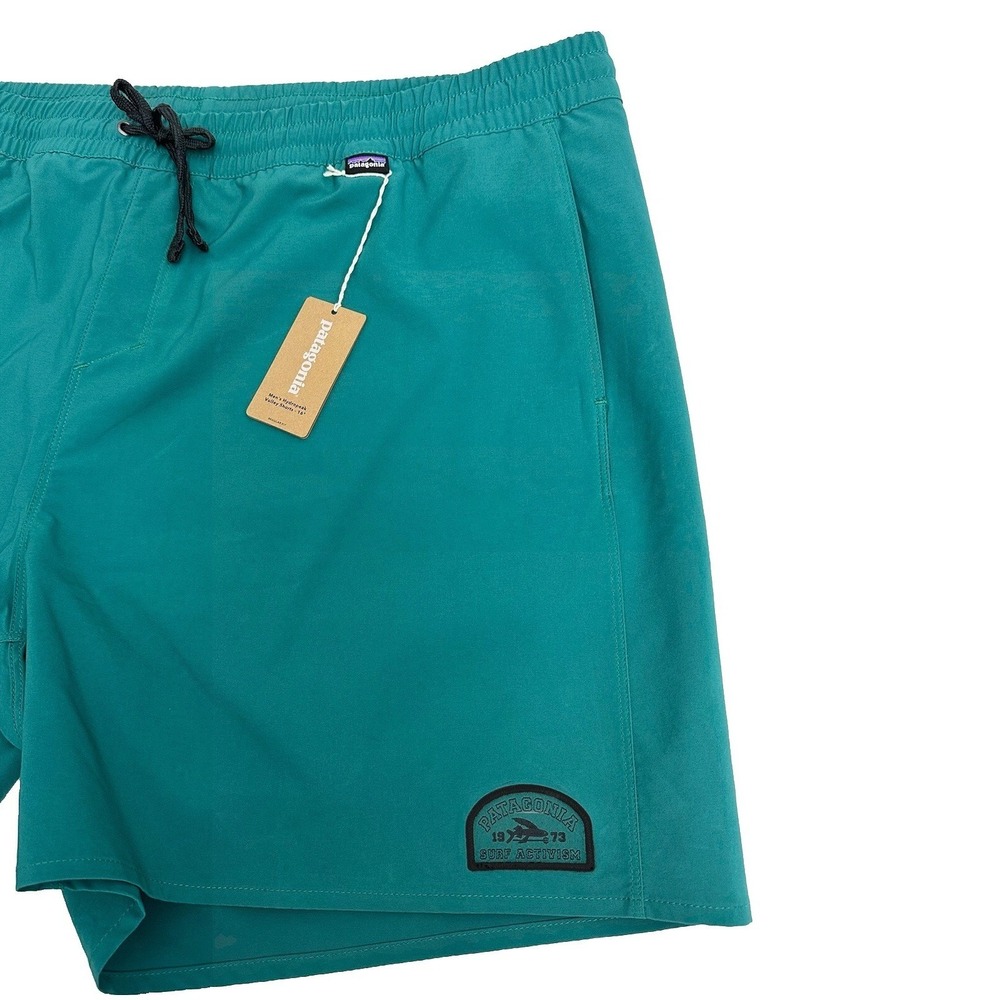 Patagonia Men's Hydropeak Volley Shorts Surf Activist Boreal Green Size XXL New - Picture 3 of 14